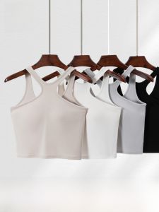 MiiOW | เสื้อกั๊กแขนกุดแบบสวมคอสำหรับผู้หญิงในช่วงฤดูร้อน ไม่ต้องใส่เสื้อชั้นใน เสื้อกั๊กแบบมีแผ่นเสริมหน้าอก ดีไซน์หลังสวย เสื้อกั๊กแบบลำลอง