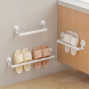 คุณค่าให้บริการ ถ้วยดูดติดผนังแบบปรับได้ชั้นวางของในรองเท้าแตะในห้องน้ำชั้นแขวนรองเท้าแตะบาร์ที่วางรองเท้าจัดระเบียบที่แขวนผ้าขนหนุ