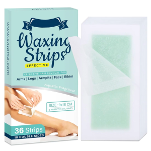 Dải sáp tẩy lông tự nhiên IKIMI Waxing Strips 36 Strips 18 double sides cho mặt chân tay nách đường bikini toàn thân của Mỹ