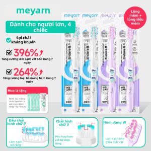 MEYARN | Bàn Chải Đánh Răng Lông Mềm Hình Chữ W Cho Người Lớn & Thanh Thiếu Niên