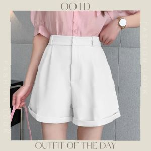 KDAShop กางเกงขาสั้นพับขาเอวสูงกางเกง เนื้อผ้าดีทรงบอย คุณสมบัติของมือสองตามวัน ราคาโปรโมชั่น