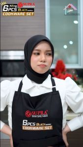 SUPRA panci set 6pcs semicast black marble series / wajan masak anti lengket / cookware non-stick