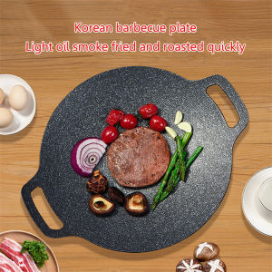 30cm Big Size Indoor Outdoor Camping Non Stick Barbeque Korean Roasting Grill Plate Grill Pan for Gas Stove Induction