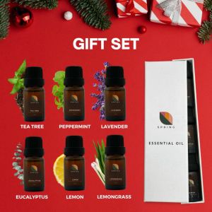 Essential Oil Gift Set - For Wellness - Use with Humidifier Diffuser - Room Scent - 1 Box 6 x 10ml Oils