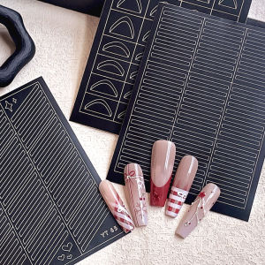 Painted Design Hollow French Nail Art Sticker V-shaped Pattern Classic French Bow Butterfly Design Nail Decoration Decal Sticker