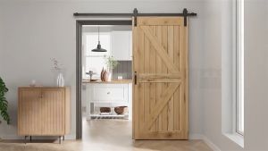 4.9FT/6FT/6.6FT/8FT Carbon Steel Rustic Interior Sliding Wood Barn Door Hardware Heavy Duty Sliding Barn Door