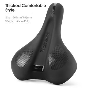 West Biking | WEST BIKING Hollow Breathable Bicycle Saddle Shock Absorbing Thick Cushion Waterproof PU Leather Comfort Seat for MBT Road Bike