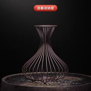 Wine Bottle Cork Organizer Soft Wood Wine Bottle Stopper Storage Basket Wine Glass Holder Synthetic Material Kitchen Organizer