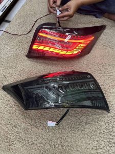 ไฟท้าย Vios gen3 ปี2013 2014 2015 2016  led บาร์วิ่ง สีดำแดง และ สีสโมค