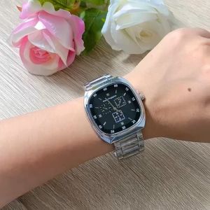 Jam Tangan Wanita Tali stainless steel RANTAI CRYSTAL KRISTAL PREMIUM Terbaru