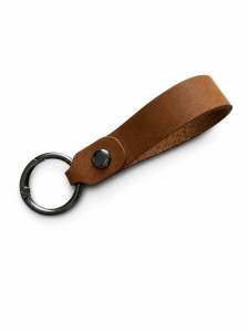 Gun Black Zinc Alloy Genuine Leather Keychain Key Strap Key Holder