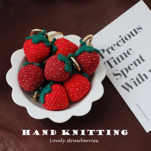 Handmade Crochet Red Strawberry Pendant: A Gift for Fruit Lovers