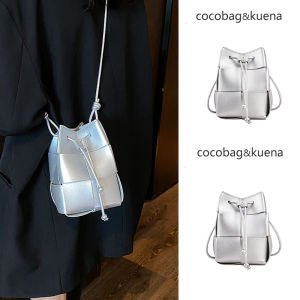 Fashionable Bucket Bag Womens Crossbody Phone Bag Lightweight Woven Silver Design Autumn Winter New Style COCOBAG & KUENA