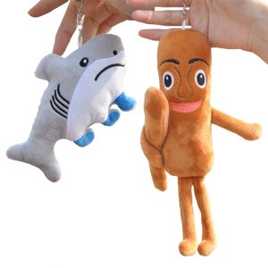 Tung Tung Sahur Plush Toy Keychains Kawaii Shark Stuffed Plushies Cute Animes Italian Brainrot Cute Doll Pendant Shark Figurine