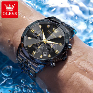 OLEVS Watch For Men Waterproof 2025 Original Branded Stainless steel strap Luminous Fashion Chronograph LED Casual Watches