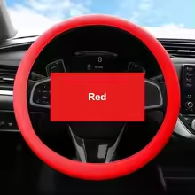 Sporty Thickened Silicone Steering Wheel Cover Universal Car D-Shaped Anti-Scald Sun-Proof Wear-Resistant Handpiece