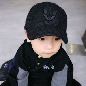 Childrens Hat Mens Trendy Boys Baby Wool Peaked Cap Woolen Baseball Cap Korean Autumn and Winter New Parent-Child Hat