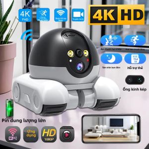 Camera IP 6MP 4K Hai Ống Kính Wifi 5G Nhà Thông Minh Tự Động Theo Dõi Camera Giám Sát Không Dây Camera Giám Sát Trẻ Em Zoom Quang Học 4X Trong Nhà/ngoài Trời