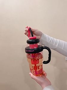 ขวดน้ำ 1.2 ลิตร 1200 ml. กระบอกน้ำ สีสันสดใส ขวดน้ำพลาสติกแบบพกพา ขวดน้ำใหญ่ มีหูจับ