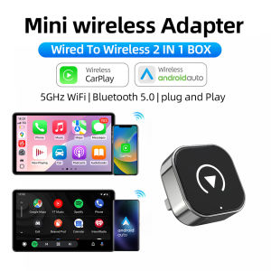 Wireless Android Auto Carplay Box/Adapter USB Dongle Convert Wired To Wireless Auto Connect for Factory Wired CarPlay Cars 2IN1