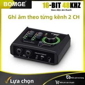 BOMGE | BOMGE Mini 2 Kênh USB Giao Diện Âm Thanh Card Âm Thanh Với XLR 48V Phantom Power Cho Guitarist Ghi Âm Phát Trực Tuyến Podcasting