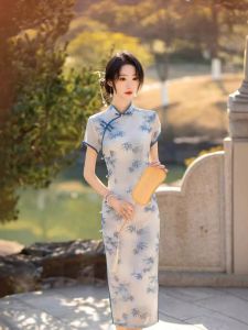 Young Style Revamped Cheongsam Double Layered Slim Fit Daily Wear Vintage Dyed Chinese New Fashion Summer 2025