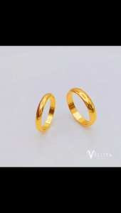 [VJ]Gold Ring "Plain Round Surface" 3mm- 4mm Kids Ring Gold Plated Persist916 {Belah Rotan}