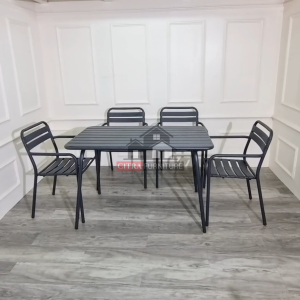 SHUMO Meja Makan Besi Industrial 4 Kursi - Star Series | Dining Chair Cafe Outdoor