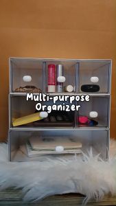 Locaupin  Desk Organizer with Drawer Supplies Office Minimalist Storage Box Multifunctional Caddy Organizer Drawer