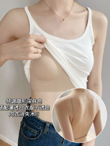 ใหม่ 2024 ที่มองไม่เห็นbacklessบาง ผู้หญิง ชุดชั้นใน ระบายอากาศได้ดี สบายผิวไม่มีรอยต่อ สีขาว เสื้อยืดnon-light Bra