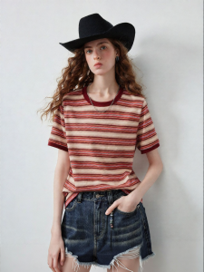 Toyouth | Áo Thun Nữ Vintage Sọc Form Regular Cotton