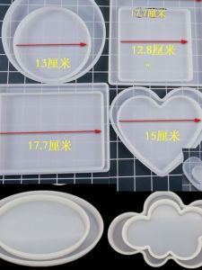 Rectangular Square Large Round Oval Heart-Shaped Mobile Phone Holder Crystal Glue Cloud Base Table Decoration Silicone Mold