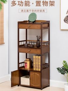 Antique Shelf Solid Wood Floor Bookcase Living Room Tea Rack Tea Shelf Tea Set Display Rack Decoration Shelf Tea Cabinet