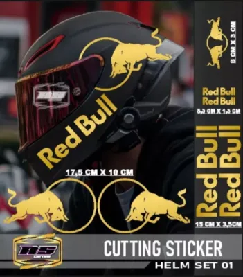 stiker Red Bull UNTUK helm full face half face BUKAN HELM