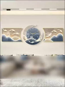 Modern Living room mural 3Pcs set clock decorative painting clock mural