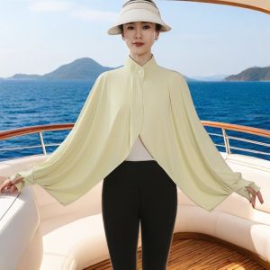 Summer 2025 New Womens Ice Silk Bike Riding Sun Protective Shawl Lightweight Breathable Multi-Functional Outerwear