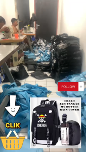 Tas Ransel Anak Sekolah Sd Smp Fashion 4in1 ONE PIECE TT 0105 Ransel Cowo Paket Murah