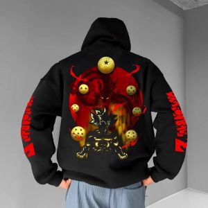 เสื้อฮู้ดอนิเมะดราก้อนบอล ซุนโกคู สไตล์ฮาราจูกุ ฤดูใบไม้ร่วง-ฤดูหนาว 2025 เสื้อฮู้ดสตรีทแวร์ผู้ชายสไตล์เรโทรทรงโอเวอร์ไซส์ เสื้อฮู้ดผู้หญิงแขนยาว ยูนิเซ็กส์