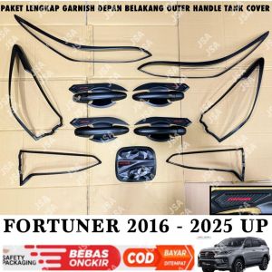 Paket Lengkap Fortuner 2016 2018 2021 2024 2025 2026 GR SPORT Garnish Depan Belakang Outer Handle Tank Cover Hitam Doff .