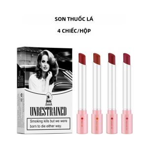 4 Cái/bộ Matte Lipstick Set Sáng Tạo Hình Thuốc Lá Lâu Dài Chống Thấm Nước Màu Đỏ Nhung Lip Tint Ống Trang Điểm Combo