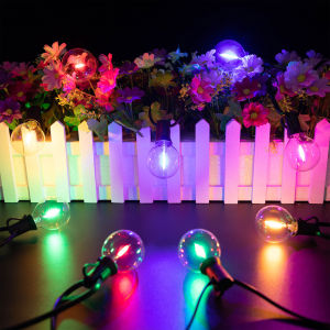 25PCS Colorful G40 Led Bulb 220V E12 1W Filament Lamp untuk String Light diganti Mini Globe Light Garden parti perkahwinan krismas hiasan lampu luar