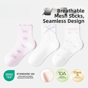 Thin Spring Summer Breathable Childrens Socks Mid-Calf