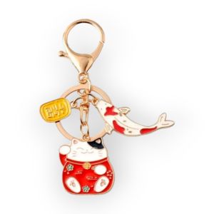 Kunci gantung Maneki Neko & Koi souvenir Jepang merchandise tas Japan. Simbol keberuntungan rezeki dan kemakmuran. Ukuran ±9cm. Ringan & mudah dibawa.