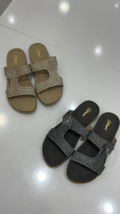 Dans Ladies Slipper Shoes - Grey / Apricot MY416109