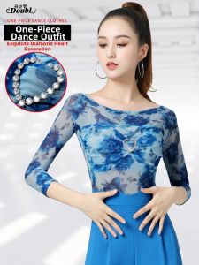 DANBAOLUO | High-end Gather Chest Modern Dance Dress Off-shoulder Latin Dance Practice Clothes