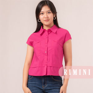 RIMINI - Atasan Wanita Kemeja Formal Holiday Lengan Pendek Katun Premium XS-XL - Ordens Top 7242