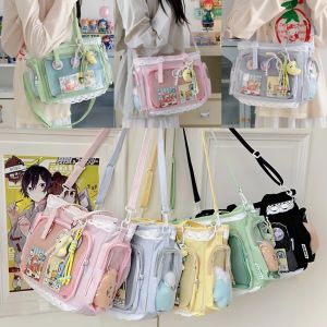 Túi Đeo Chéo Bằng Vải Canvas Dành Cho Nữ Họa Tiết Cô Gái Múa Ba Lê Kiểu Dáng Nhật Bản Có Nhiều Ngăn Bên Trong Khóa Kéo Thích Hợp Làm Quà Tặng Bạn Bè.