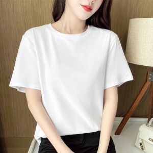 Cotton Round Collar Loose Fit Short Sleeve T Shirt