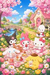 TOPTOY | Acrylic Paint By Numbers Sanrio Kuromi Art Oil Painting Package Art Picture For Bedroom Wall Adults Hand Painted Unique Gift