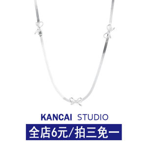 KANCAI Silver Butterfly Knot Necklace Womens Luxury Minimalist Cold Style Clavicle Chain Chocker Short Neck Chain Fashion Jewelry